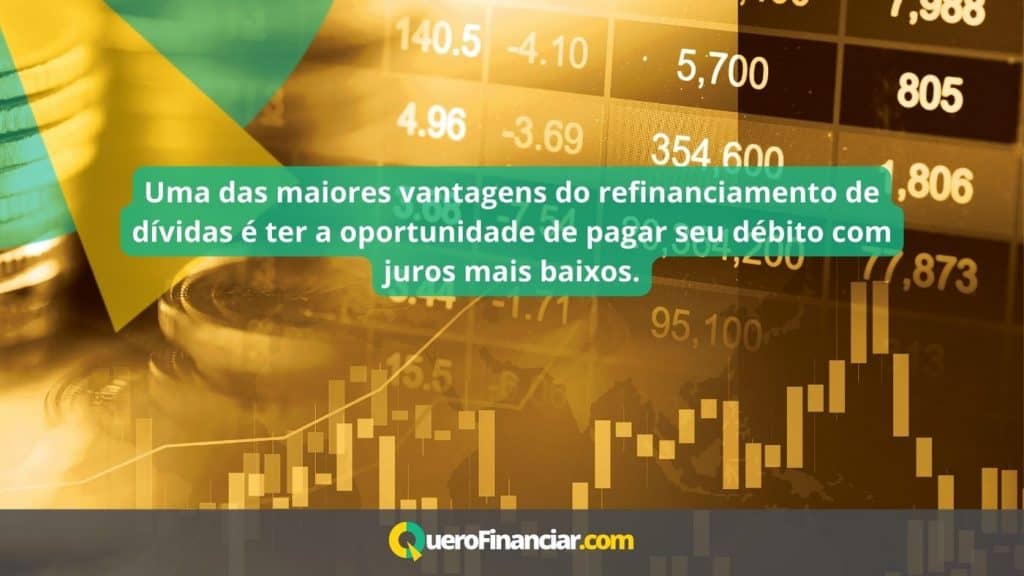Uma das maiores vantagens do refinanciamento de dívidas é ter a oportunidade de pagar seu débito com juros mais baixos.