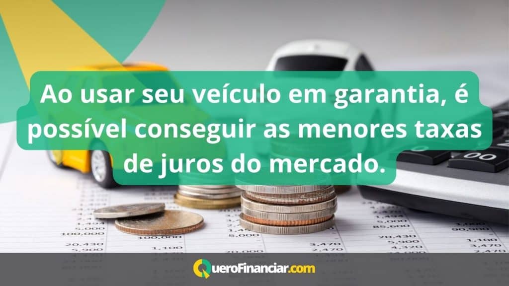 Ao usar seu veículo em garantia, é possível conseguir as menores taxas de juros do mercado.