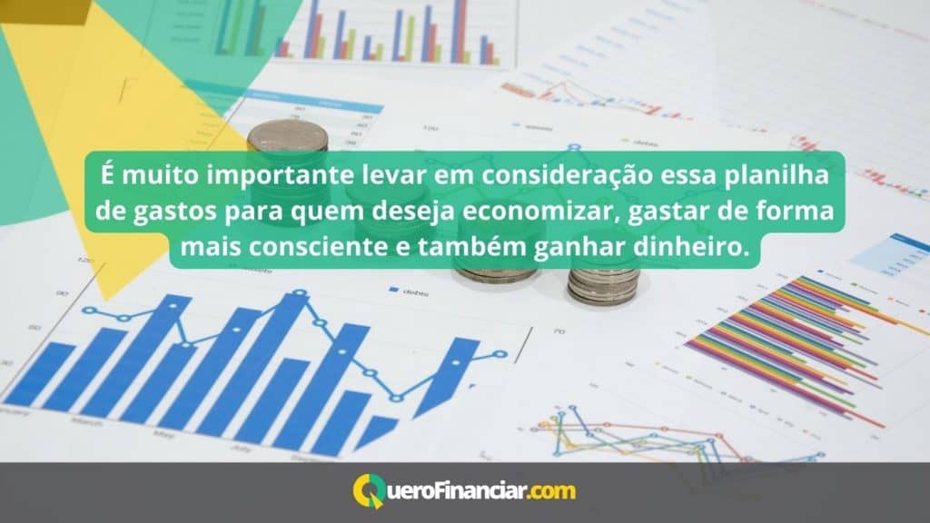 É muito importante levar em consideração essa planilha de gastos para quem deseja economizar, gastar de forma mais consciente e também ganhar dinheiro.