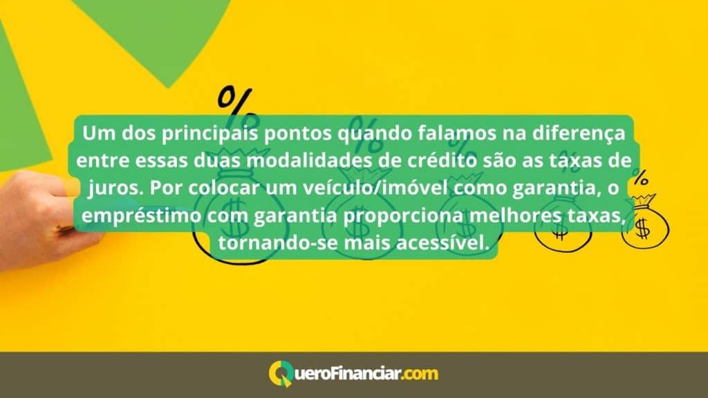 diferenças entre empréstimo com e sem garantia